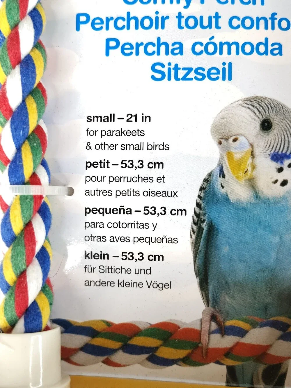 JW Comfy Perch Small Multicolor Bird Perch 21 Inches